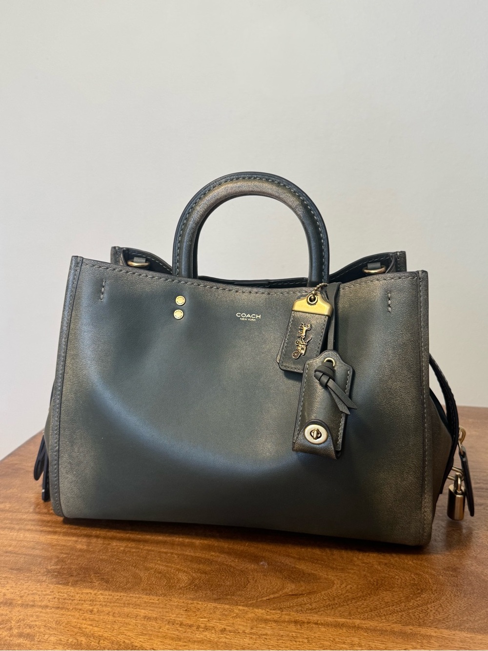 Coach Rogue 31 Green Loved Leather - Picture 2 of 9